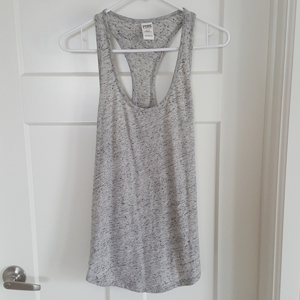 VS PINK Racerback Gray Tank Top